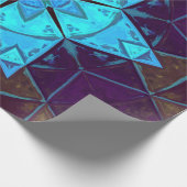 Mosaik Kaleidoskop Blume Blau und Lila Geschenkpapier (Ecke)