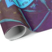 Mosaik Kaleidoskop Blume Blau und Lila Geschenkpapier (Rolleneckpunkt)