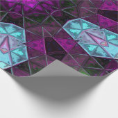 Mosaik Kaleidoskop Blume Blau und Lila Geschenkpapier (Ecke)