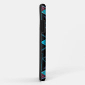 Mosaik Kaleidoskop Blume Blau und Schwarz Case-Mate iPhone Hülle (Hinten/Rechts)