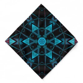 Mosaik Kaleidoskop Blume Blau und Schwarz Halstuch