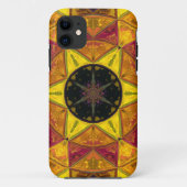 Mosaik Kaleidoskop Blume Gelb Rot und Blau Case-Mate iPhone Hülle (Rückseite)