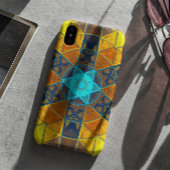 Mosaik Kaleidoskop Blume Gelb und Blau Case-Mate iPhone Hülle