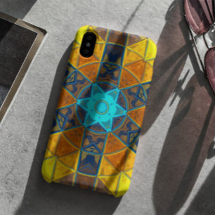 Mosaik Kaleidoskop Blume Gelb und Blau Case-Mate iPhone Hülle