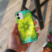 Mosaik Kaleidoskop Blume Gelb und Blau Case-Mate iPhone Hülle