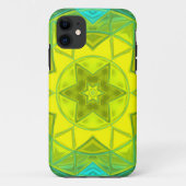 Mosaik Kaleidoskop Blume Gelb und Blau Case-Mate iPhone Hülle (Rückseite)