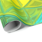 Mosaik Kaleidoskop Blume Gelb und Blau Geschenkpapier (Rolleneckpunkt)