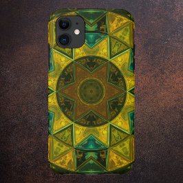 Mosaik Kaleidoskop Blume Gelb und Grün Case-Mate iPhone Hülle