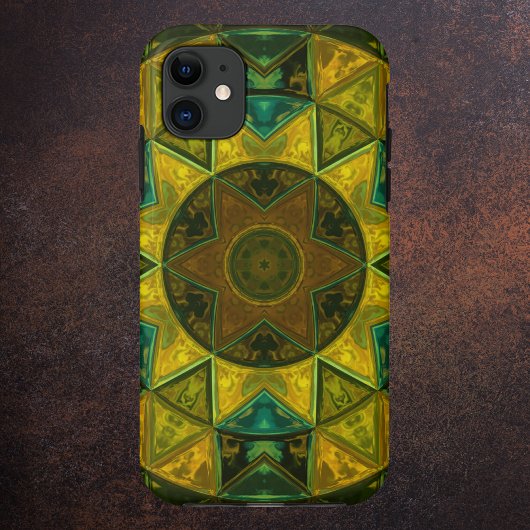Mosaik Kaleidoskop Blume Gelb und Grün Case-Mate iPhone Hülle