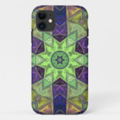 Mosaik Kaleidoskop Blume Gelb und Lila Case-Mate iPhone Hülle (Rückseite)