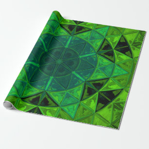 Mosaik Kaleidoskop Blume Green Geschenkpapier