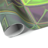 Mosaik Kaleidoskop Blume Grün Lila und Gelb Geschenkpapier (Rolleneckpunkt)