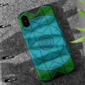Mosaik Kaleidoskop Blume Grün und Blau Case-Mate iPhone Hülle