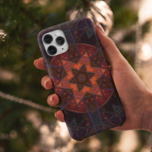 Mosaik Kaleidoskop Blume Lila Orange und Blau Case-Mate iPhone Hülle