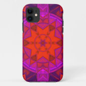Mosaik Kaleidoskop Blume Lila Rosa und Rot Case-Mate iPhone Hülle (Rückseite)
