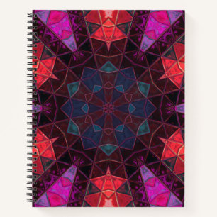 Mosaik Kaleidoskop Blume Lila und rosa Notizblock