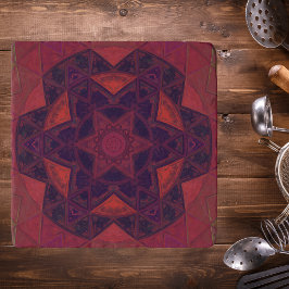 Mosaik Kaleidoskop Blume Lila und rot Töpfeuntersetzer