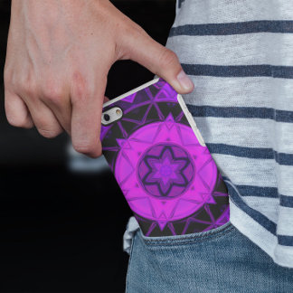 Mosaik Kaleidoskop Blume Lila und schwarz Case-Mate iPhone Hülle