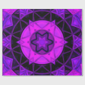 Mosaik Kaleidoskop Blume Lila und schwarz Geschenkpapier (Flach)