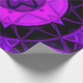 Mosaik Kaleidoskop Blume Lila und schwarz Geschenkpapier (Ecke)