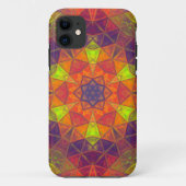 Mosaik Kaleidoskop Blume Orange Lila und grün Case-Mate iPhone Hülle (Rückseite)