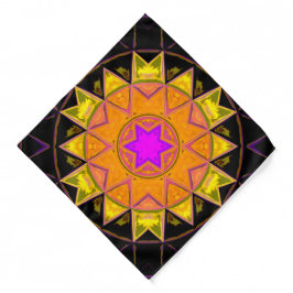 Mosaik Kaleidoskop Blume Orange Pink und Schwarz Halstuch