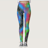 Mosaik Kaleidoskop Blume Rainbow Leggings (Vorderseite)