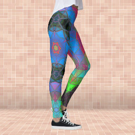 Mosaik Kaleidoskop Blume Rainbow Leggings