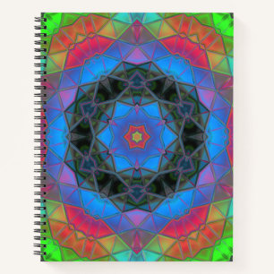 Mosaik Kaleidoskop Blume Rainbow Notizblock