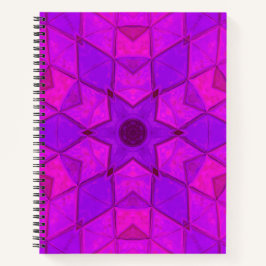 Mosaik Kaleidoskop Blume Rosa Notizblock