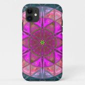 Mosaik Kaleidoskop Blume Rosa und Blau Case-Mate iPhone Hülle (Rückseite)