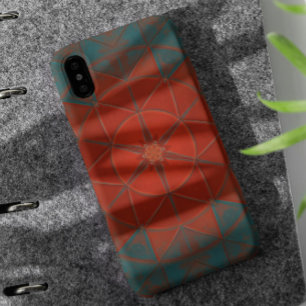 Mosaik Kaleidoskop Blume Rot und Blau Case-Mate iPhone Hülle