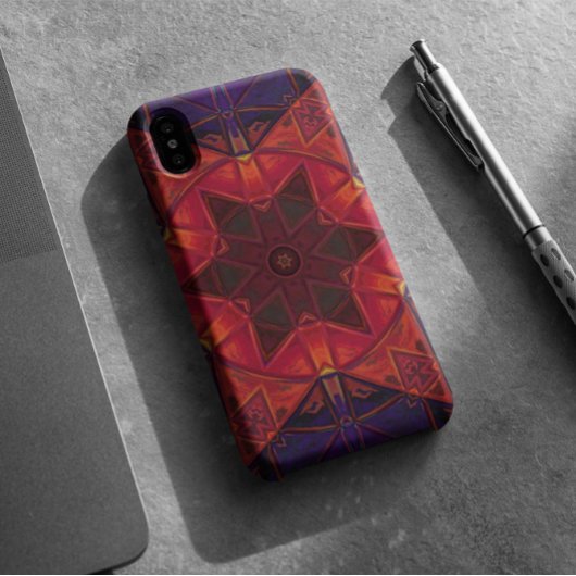 Mosaik Kaleidoskop Blume Rot und Lila Case-Mate iPhone Hülle