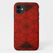 Mosaik Kaleidoskop Blume Rot und Schwarz Case-Mate iPhone Hülle (Rückseite)