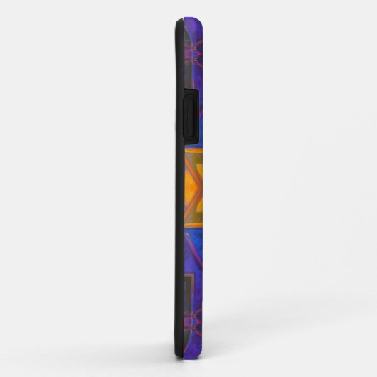 Mosaik Kaleidoskop Gelb Blau und Rosa Case-Mate iPhone Hülle (Hinten/Rechts)