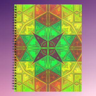 Mosaik Kaleidoskop Gelb und Orange Notizblock