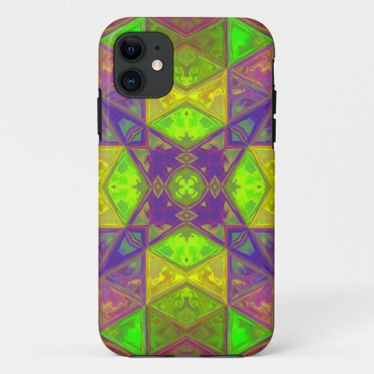 Mosaik Kaleidoskop Lila und gelb Case-Mate iPhone Hülle (Rückseite)