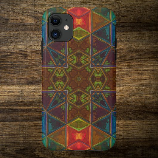 Mosaik Kaleidoskop Platz Blau Rot und Grün Case-Mate iPhone Hülle