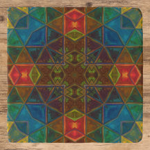 Mosaik Kaleidoskop Platz Blau Rot und Grün