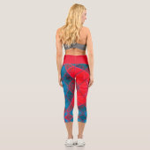 Mosaik Kaleidoskop Rot- und Blaue Leggings (Rückseite)