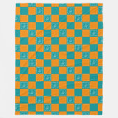 Mosaik-Kritzel-Blumenquadrate Fleecedecke (Vorderseite)