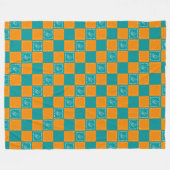 Mosaik-Kritzel-Blumenquadrate Fleecedecke (Vorderseite (Horizontal))