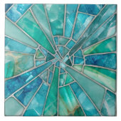 Mosaik Kunst - Aquamarine Fliese (Vorderseite)