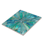 Mosaik Kunst - Aquamarine Fliese (Seite)