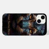 Mosaik Leopard gestanztes Glasportrait Case-Mate iPhone Hülle (Rückseite (Horizontal))