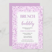 Mosaik Lila Brunch & Bubbly Einladung (Vorne/Hinten)