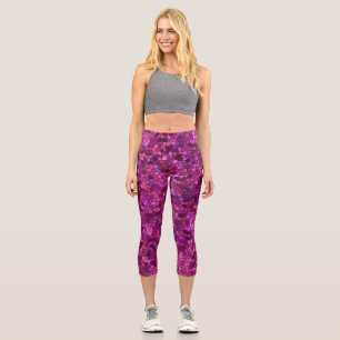 Mosaik Lila rosa Capri Leggings