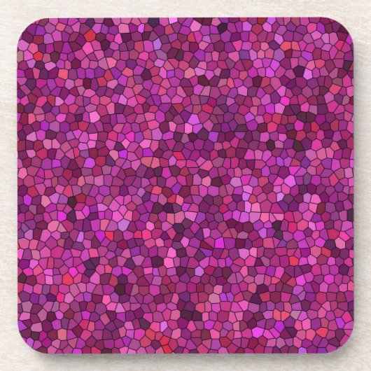 Mosaik Lila rosa Getränkeuntersetzer (Vorderseite)
