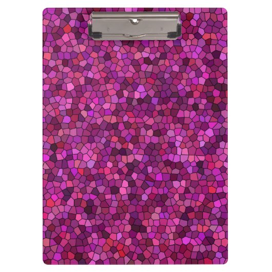 Mosaik Lila rosa Klemmbrett (Vorderseite)