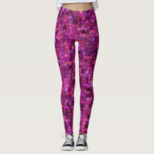 Mosaik Lila rosa Leggings